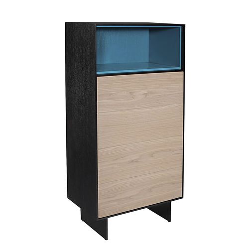 Chiffonnier contemporain - OPUS - Michel Ferrand - en bois / noir / bleu