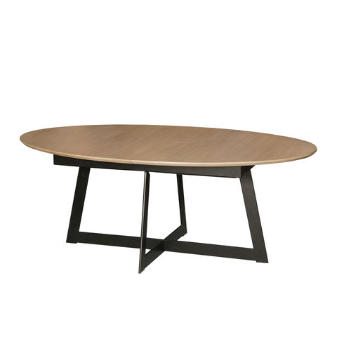 Table contemporaine - QUARTZ - Michel Ferrand - en bois / avec piètement en métal / ovale