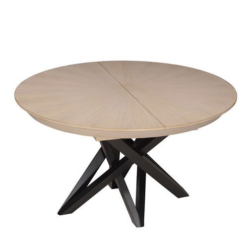 Table contemporaine - Spark - Michel Ferrand - en bois / avec piètement en bois / ronde