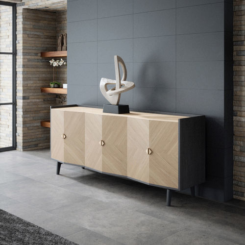 Buffet contemporain - Vertigo  - Michel Ferrand - en bois / à portes battantes / 6 pieds