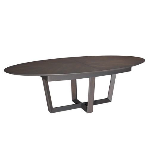 Table contemporaine - LOUNGE - Michel Ferrand - en bois / avec piètement en bois / ovale