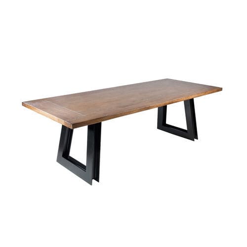 Table contemporaine - PADDOCK - Michel Ferrand - en bois / avec piètement en métal / rectangulaire