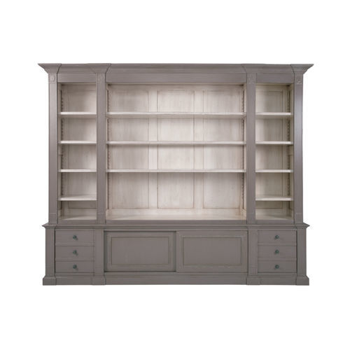 Bibliothèque classique - FAUBOURG - Michel Ferrand - en bois / grise / verte