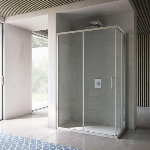 Cabine de douche en verre - FREE - Disenia - avec porte battante / d'angle / pour chromothérapie