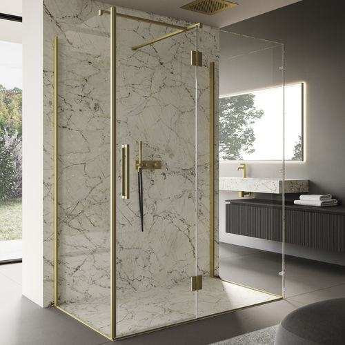 Cabine de douche en verre - EASY - Disenia - avec porte pivotante / rectangulaire / pour chromothérapie