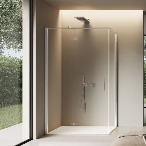 Cabine de douche en verre - FLIPPER - Disenia - en profilé aluminium / pivotante / d'angle