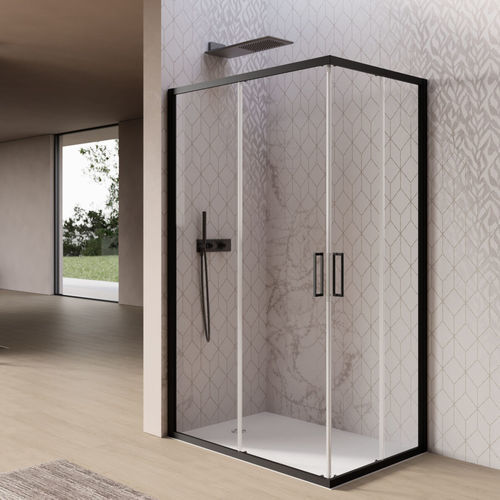 Cabine de douche en verre - FREE - Disenia - avec porte battante / d'angle / pour chromothérapie