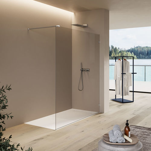 Paroi de douche fixe - VITRUM - Disenia - pivotante / rectangulaire / d'angle