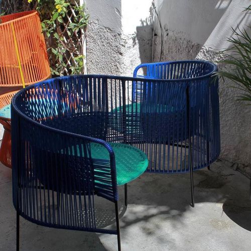 Chaise de jardin contemporaine - CARIBE - ames - d'intérieur / en plastique / avec piètement en acier