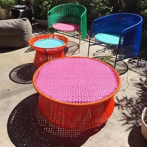 Table basse contemporaine - CARIBE - ames - en acier / en plastique / ronde