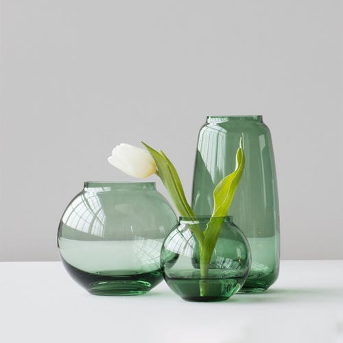Vase contemporain - 201420 - LYNGBY PORCELÆN - en verre soufflé / vert