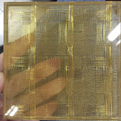 Maille métallique pour le laminage du verre - XY-R-06 - Hebei Shuolong Metal Products Co.,Ltd - en cuivre / pour panneaux / à maillage serré