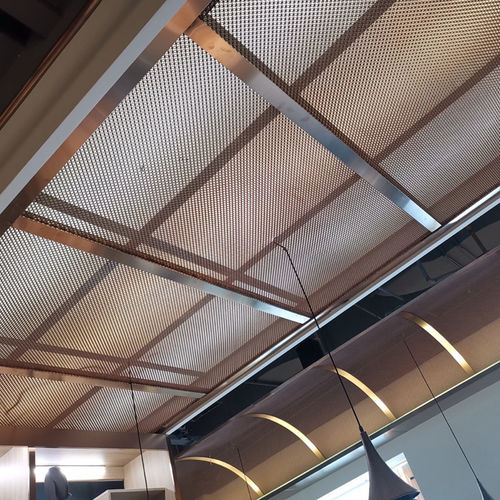 Toile métallique tissée pour faux-plafond - XY-F1510 - Hebei Shuolong Metal Products Co.,Ltd - pour plafond / à maillage carré / argentée