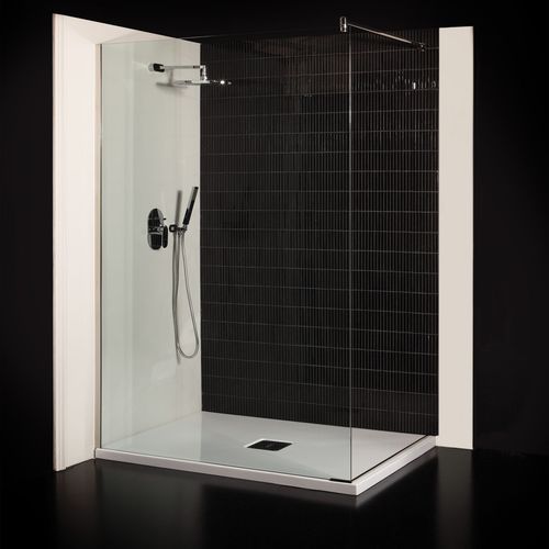 Cabine de douche en verre trempé - Albion Bath Co - fixe / d'angle / en verre fumé