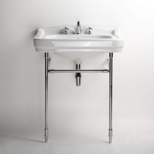 Vasque classique - 710 - Albion Bath Co - console / en porcelaine / avec porte-serviettes intégré
