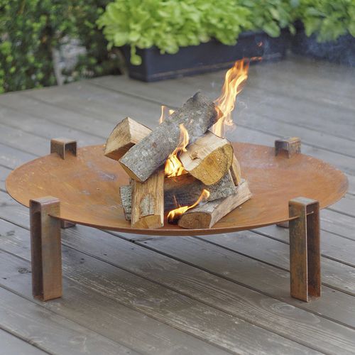 Brasero de jardin à bois - ALNA - CURONIAN - en acier au carbone