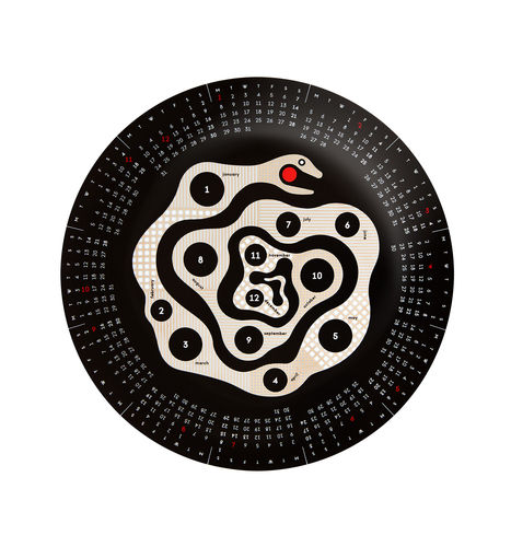 Assiette plate - CALENDÁRIO 2018 - VISTA ALEGRE - ronde / en porcelaine / à motif