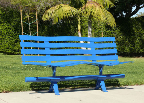 Banc public contemporain - SURF - CANTERBURY DESIGNS - en acier / avec dossier