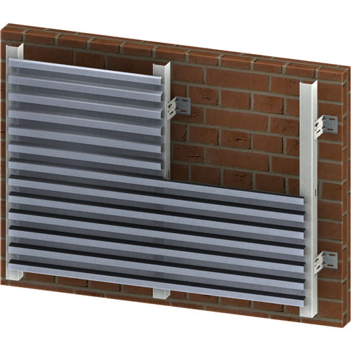 Façade ventilée en aluminium - TETRIS® STEP - Cantori srl - avec élément de fixation