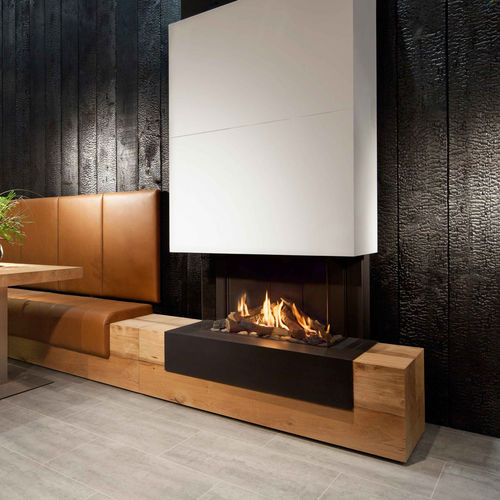 Cheminée à gaz - KALFIRE ECO-LINE G70/44S - Bespoke Fireplace Designs - à encastrer / à 3 faces / à foyer fermé
