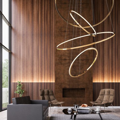 Lustre contemporain - LOHJA LARGE - cameron designhouse - en métal brossé / en métal poli / professionnel