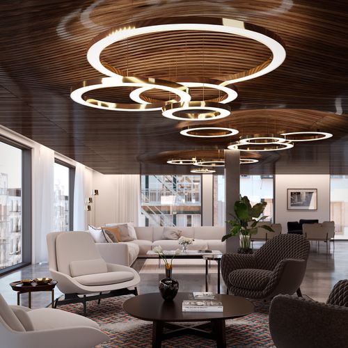 Luminaire suspendu - MAHLU - cameron designhouse - à LED / circulaire / en métal brossé