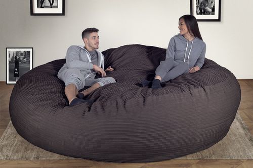 Fauteuil poire contemporain - LPC2000MFBRCGRA - Big Bertha Original™ - en tissu / gris / double