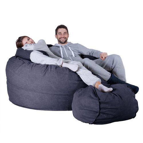 Fauteuil poire contemporain - LPC1000MFBBDENNAV - Big Bertha Original™ - en textile / bleu / double