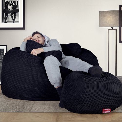 Fauteuil poire contemporain - CCRCC1LBL - Big Bertha Original™ - en tissu / noir / double