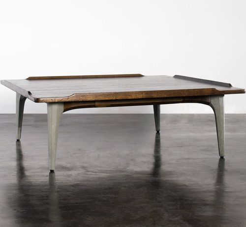Table basse contemporaine - SALK  - District 8 - en chêne / en béton / rectangulaire