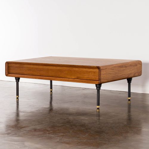 Table basse contemporaine - DISTRIKT  - District 8 - en chêne / en acier / en laiton