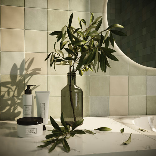 Carrelage en porcelaine - VERT D'EAU  - REVOIR PARIS - mural / carré / 10x10 cm