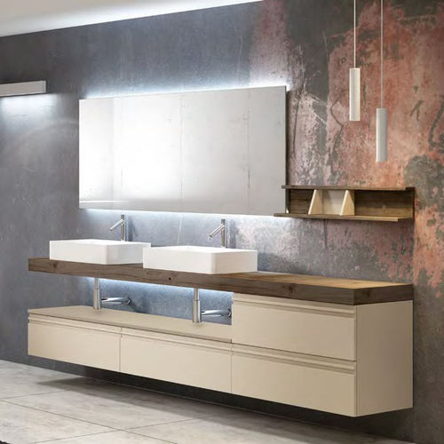 Meuble vasque double - ALMA - Decosan - suspendu / en chêne / en bois laqué