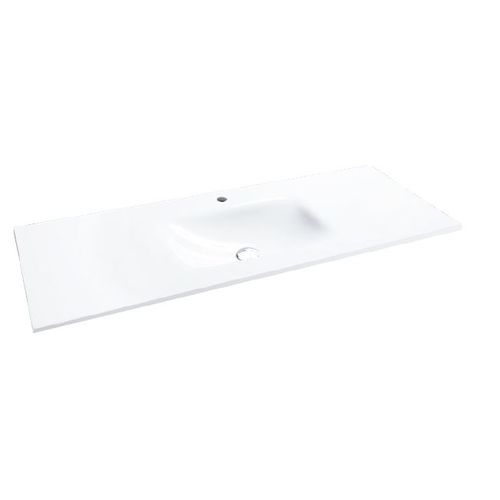Vasque à encastrer - GLASS BLANCO - Decosan - en verre / avec plan intégré / rectangulaire