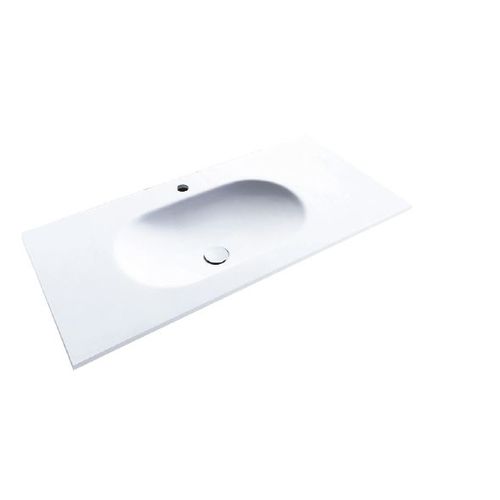 Vasque à encastrer - OVAL - Decosan - en Solid Surface / avec plan intégré / rectangulaire
