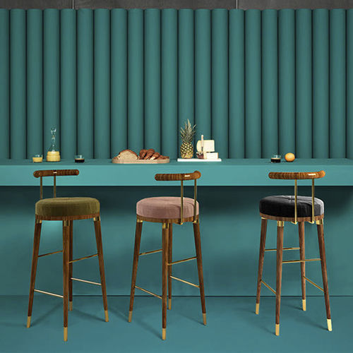 Chaise de bar contemporaine - Mailu - Muranti - d'intérieur / en velours / en coton