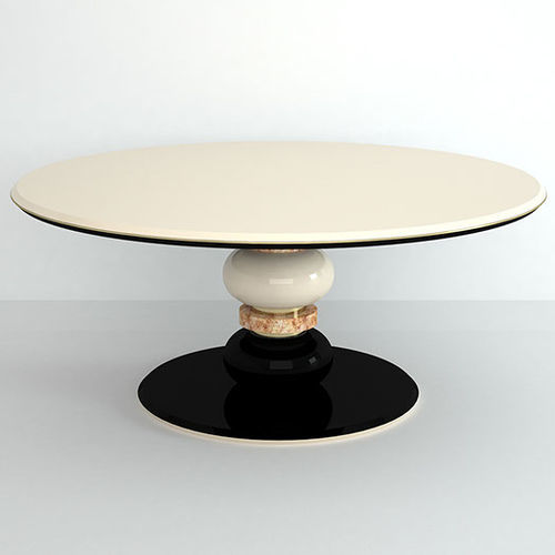 Table à manger contemporaine - Hematite II - Muranti - en pierre / avec piètement en bois laqué / avec piètement en laiton poli