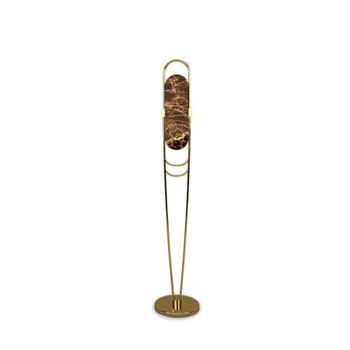 Lampe sur pied - Smoky - Muranti - en laiton poli / en marbre / contemporaine