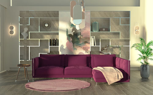 Canapé d'angle - Alexandrite - Muranti - contemporain / en velours / en coton