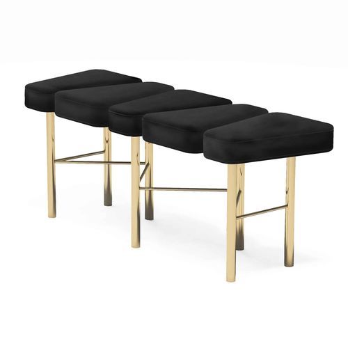 Banquette contemporaine - Cyprus - Muranti - en velours / avec piètement en laiton poli / en laiton