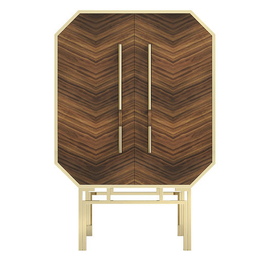 Meuble bar contemporain - Mitari - Muranti - en bois / en verre / en laiton poli