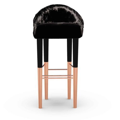 Chaise de bar contemporaine - Mayan - Muranti - d'intérieur / en velours / avec piètement en cuivre