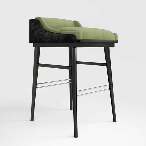Tabouret de bar contemporain - Moldavite - Muranti - en cuir / en velours / en coton