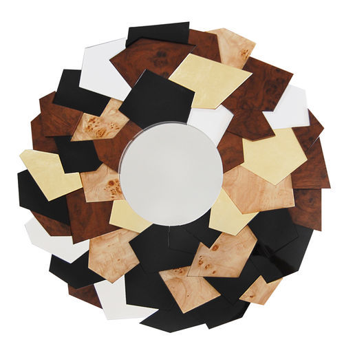 Miroir mural - Andalusite - Muranti - design original / rond / en noyer