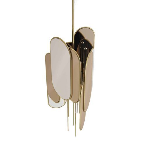 Suspension - Rose Quartz - Muranti - en laiton poli / en verre / contemporaine