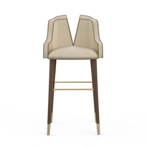 Chaise de bar contemporaine - Kozmus - Muranti - d'intérieur / en velours / avec piètement en noyer américain