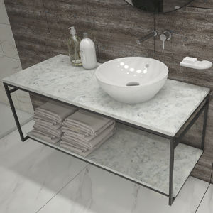 Console pour lavabo en métal - 120 WHITE CARRARA - Valadares