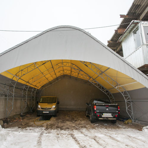Structure tendue sur ossature métallique - HOLSTROY - pour abri / pour abri de voiture / avec membrane en pvc