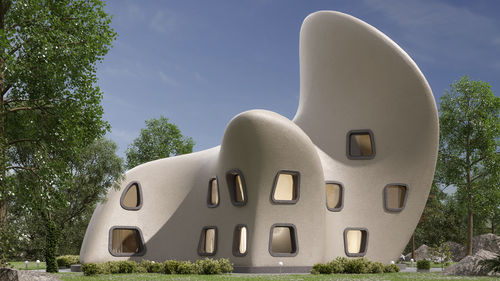 Maison à économie d'énergie - DWELLING - HOLSTROY - organique / avec terrasse / à 2 étages