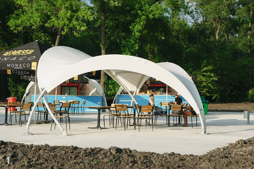 Structure tendue sur ossature métallique - TRIANGLE  - HOLSTROY - pour abri / pour agencement intérieur / avec membrane en pvc